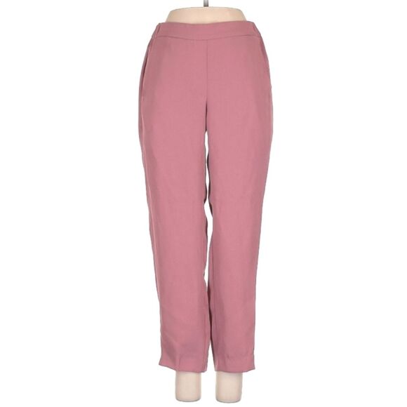 J Crew Drapey Pull On Trousers Pants Womens 8 Pink Straight Leg Office Work Chic - Picture 1 of 9